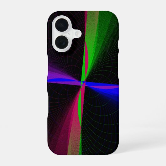 Colorful Four-Way Wave Geometric iPhone 16 Case Hoesje (Achterkant)