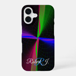 Colorful Four-Way Wave Geometric iPhone 16 Case iPhone 16 Hoesje