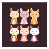 Colorful Fox Cartoon Foto Afdruk (Voorkant)