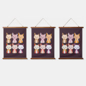 Colorful Fox Cartoon Hangend Wandkleed (Driedubbel)