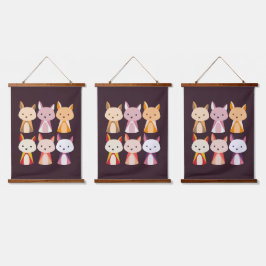 Colorful Fox Cartoon Hangend Wandkleed