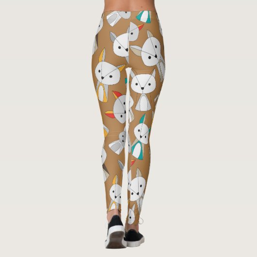 Colorful Fox Cartoon Leggings (Achterkant)