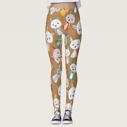 Colorful Fox Cartoon Leggings (Voorkant)