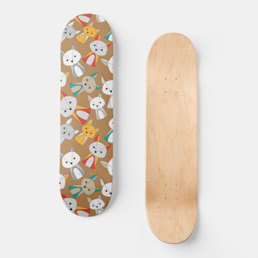 Colorful Fox Cartoon Persoonlijk Skateboard (Voorkant)