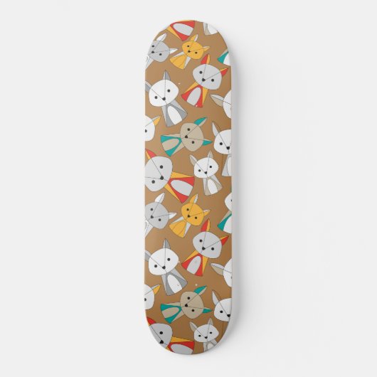 Colorful Fox Cartoon Persoonlijk Skateboard (Voorkant)