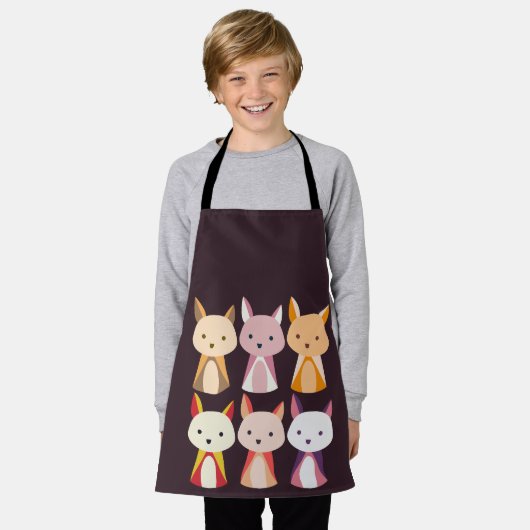 Colorful Fox Cartoon Schort (Gedragen)