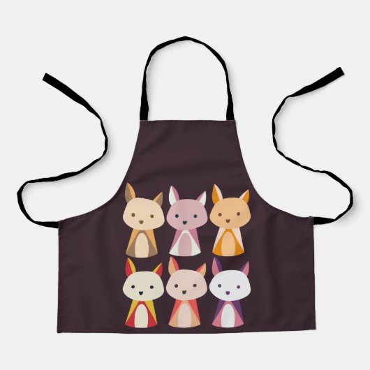 Colorful Fox Cartoon Schort (Voorkant)