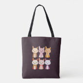 Colorful Fox Cartoon Tote Bag (Achterkant)