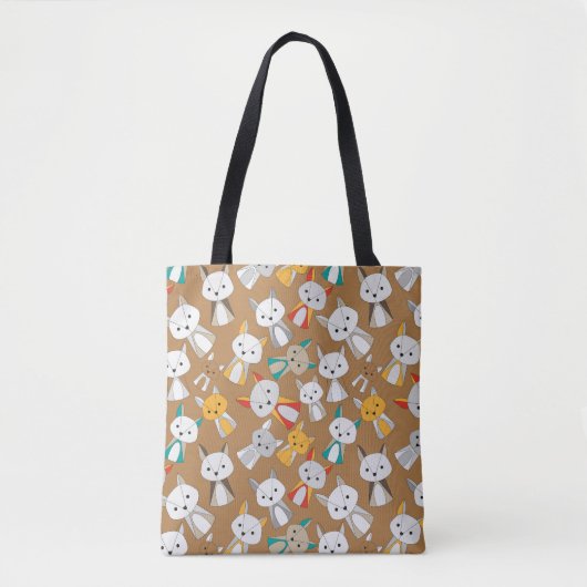 Colorful Fox Cartoon Tote Bag (Voorkant)
