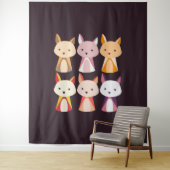 Colorful Fox Cartoon Wandkleed (In situ)