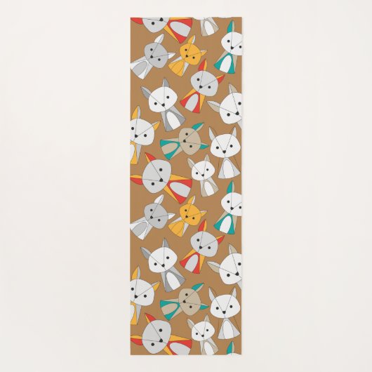 Colorful Fox Cartoon Yogamat (Achterkant)