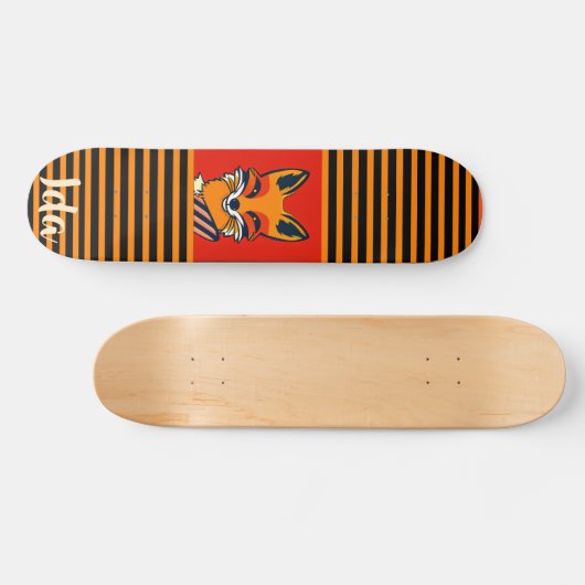 Colorful Fox Funny Personalized Skateboard (Horizontaal)