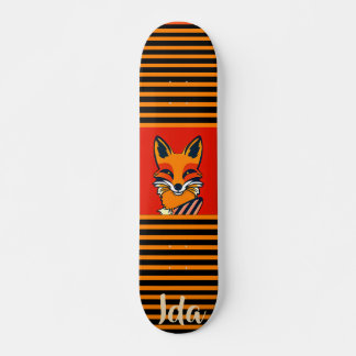 Colorful Fox Funny Personalized Skateboard