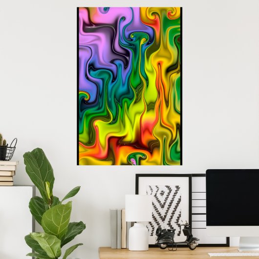 Colorful Fractal Abstract Poster (Thuiskantoor)