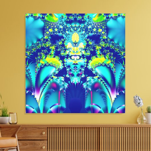 Colorful Fractal Art Canvas Afdruk (Insitu (Woonkamer))