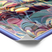 Colorful Fractal Ebru Patroon Poster (Hoek)