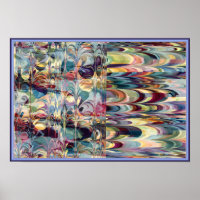 Colorful Fractal Ebru Patroon