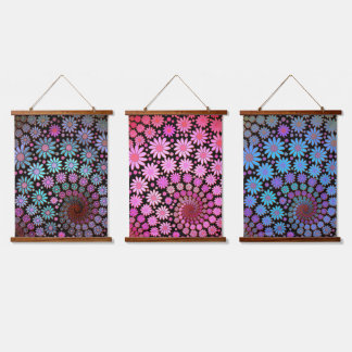 Colorful Fractal Flowers Boho Floral Design Hangend Wandkleed