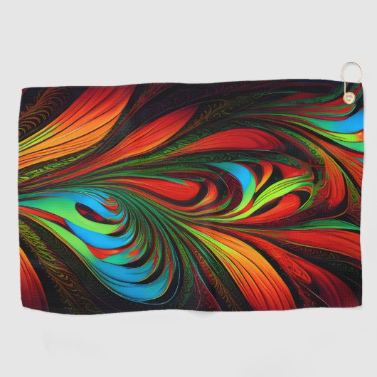 Colorful Fractal Flowers Golfhanddoek (Horizontaal)