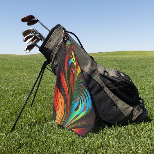 Colorful Fractal Flowers Golfhanddoek (Groen)