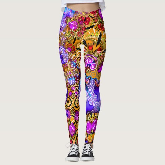 Colorful Fractal Hodgepodge Leggings (Voorkant)