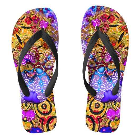 Colorful Fractal Hodgepodge Teenslippers (Voetbed)