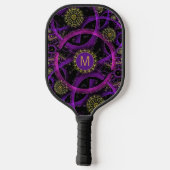 Colorful Fractal Monogrammed Pickleball Paddle (Achterkant)