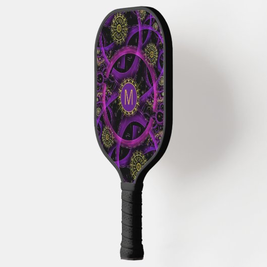 Colorful Fractal Monogrammed Pickleball Paddle (Links)