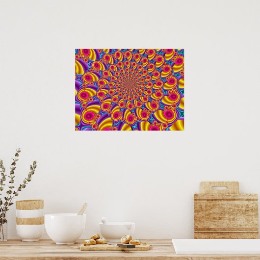 Colorful Fractal Pattern Poster (Keuken)