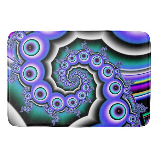 Colorful Fractal Pearls Spiral Badmat (Voorkant)