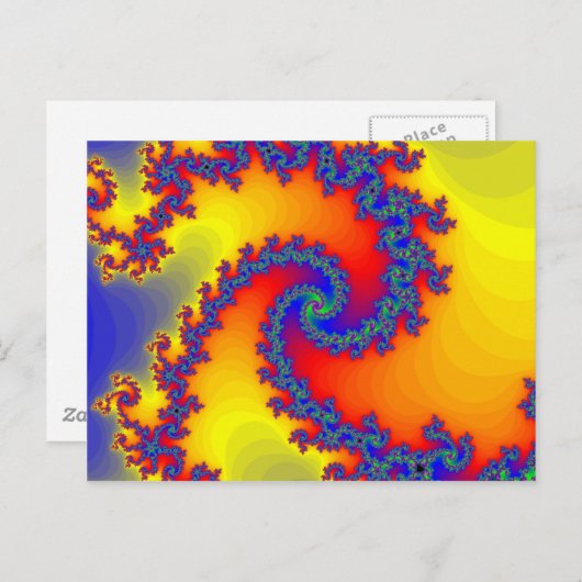 Colorful Fractal Spirals: Briefkaart (Voorkant / Achterkant)