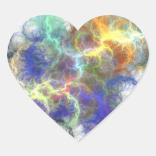 Colorful Fractal Spirals Hart Sticker