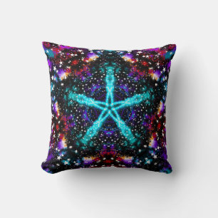 Colorful Fractal Stars Universe Mandala Star Kussen