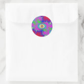 Colorful Fractal Swirls Ronde Sticker (Tas)