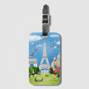 Colorful France Bagagelabel