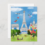 Colorful France Briefkaart (Voorkant / Achterkant)