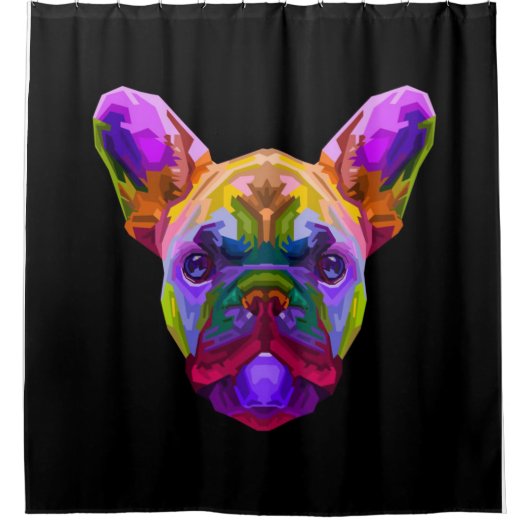 Colorful French Bulldog | Bulldog Lover Douchegordijn (Voorkant)