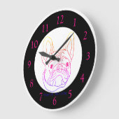 Colorful French Bulldog Large Clock Grote Klok (Hoek)
