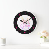 Colorful French Bulldog Large Clock Grote Klok (Huis)