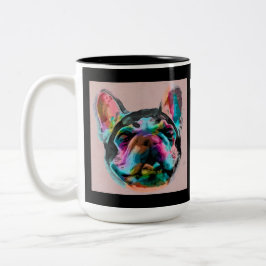 Colorful French Bulldog Tweekleurige Koffiemok