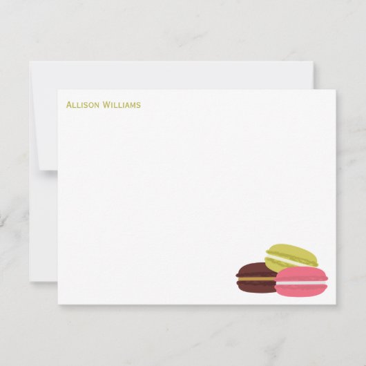 Colorful French Macarons Note Cards Notitiekaartje (Voorkant)