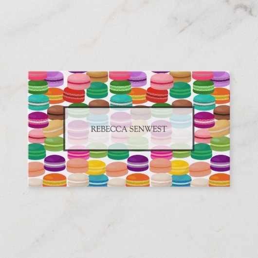 Colorful French Macarons Pastry Visitekaartje (Voorkant)