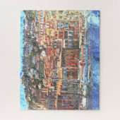 Colorful French Riviera Coast Aquarelle Art Legpuzzel (Verticaal)