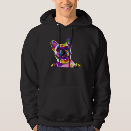 Colorful frenchie  french bulldog owner hoodie (Voorkant)