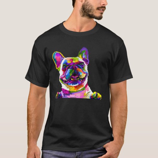 Colorful frenchie  french bulldog owner t-shirt (Voorkant)