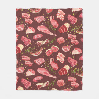 Colorful fresh pork meat seamless pattern with var fleece deken