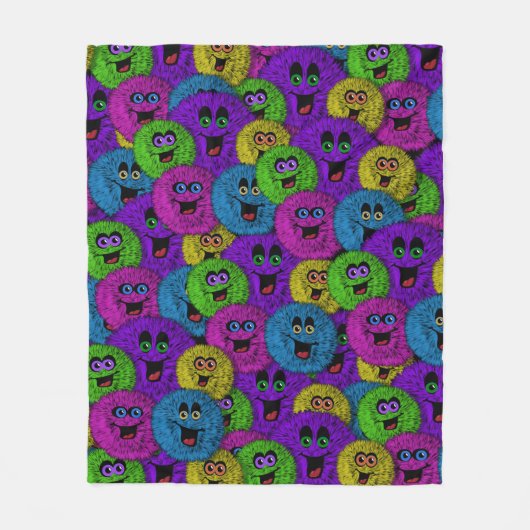 Colorful Friendly Fuzzles Fleece Deken (Voorkant)