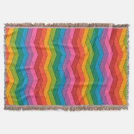 Colorful Fringel Throw Blanket Deken