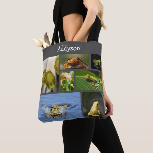 Colorful Frogs - Aangepaste naam Tote Bag (Dichtbij)