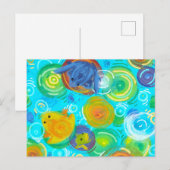 Colorful Frogs on Rainbow Water Postcard Briefkaart (Voorkant / Achterkant)